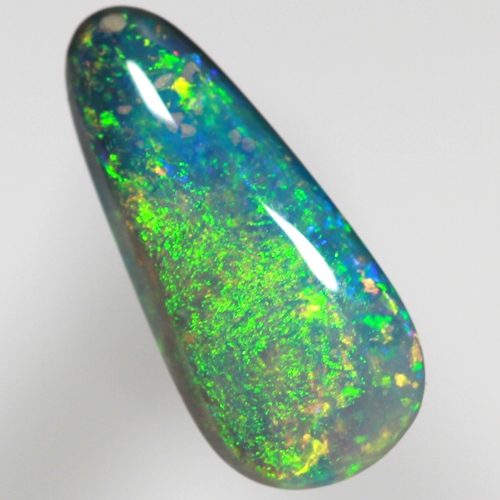 SOLID BLACK OPAL Emerald green fire, bright and always showing colour